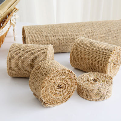 10 Yards Jute Burlap Ribbon Plain Woven Cut Edges Burlap Bożonarodzeniowa wstążka
