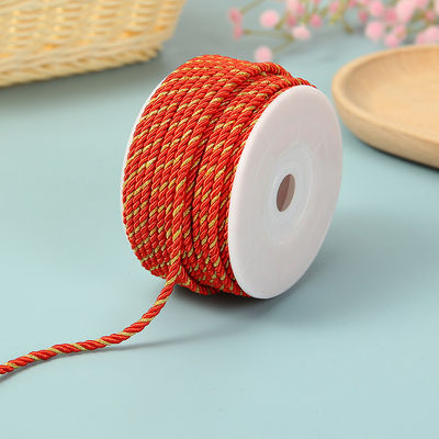 3 nici 2mm-10mm Polyester Nylon Rope Złota nici mieszane do bransoletki