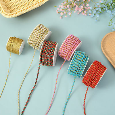 3 nici 2mm-10mm Polyester Nylon Rope Złota nici mieszane do bransoletki