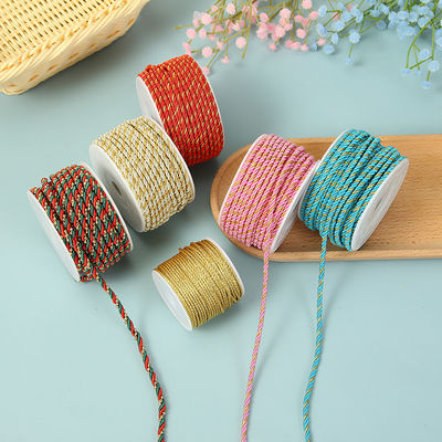 3 nici 2mm-10mm Polyester Nylon Rope Złota nici mieszane do bransoletki