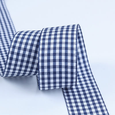 2.5cm Polyester Plaid wstążka do pakowania prezentów i pudełka czekoladowa wstążka dekoracja łuku