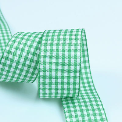 2.5cm Polyester Plaid wstążka do pakowania prezentów i pudełka czekoladowa wstążka dekoracja łuku