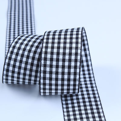 2.5cm Polyester Plaid wstążka do pakowania prezentów i pudełka czekoladowa wstążka dekoracja łuku