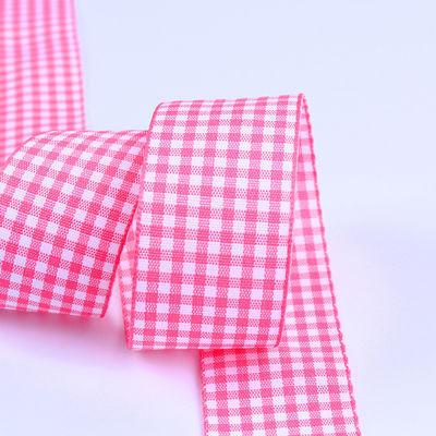 2.5cm Polyester Plaid wstążka do pakowania prezentów i pudełka czekoladowa wstążka dekoracja łuku