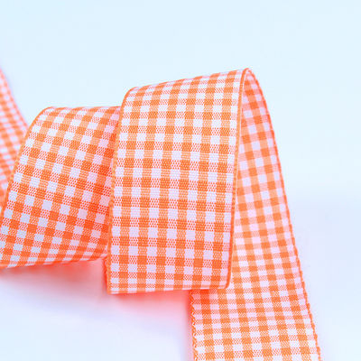 2.5cm Polyester Plaid wstążka do pakowania prezentów i pudełka czekoladowa wstążka dekoracja łuku