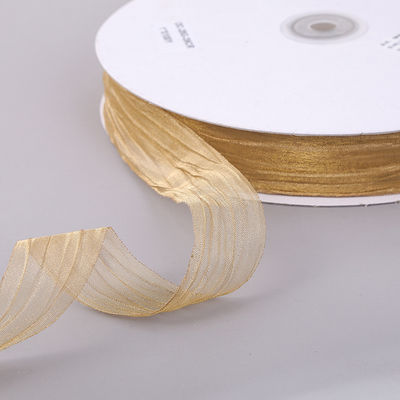 Owijanie prezentów 25mm Organza wstążka Korea 2,5cm Sheer Wired Ribbon
