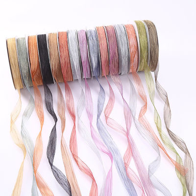 Owijanie prezentów 25mm Organza wstążka Korea 2,5cm Sheer Wired Ribbon