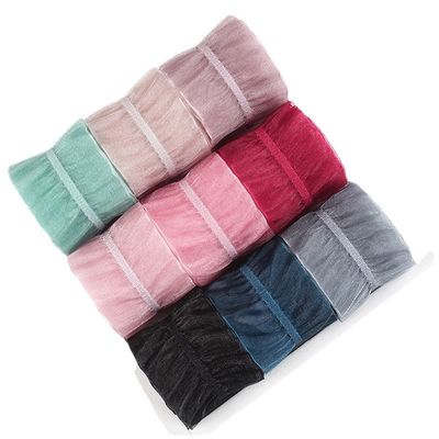 25mm Źródło 38mm Wrinkle Edge Polyester Organza Ribbon for DIY Hair Ribbon Bow