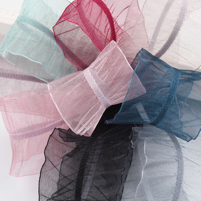 25mm Źródło 38mm Wrinkle Edge Polyester Organza Ribbon for DIY Hair Ribbon Bow