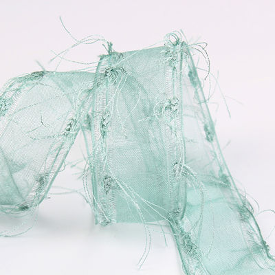 25mm-50mm Tassel Edge Polyester Organza Ribbon for Flower Chocolate Gift Packing and Garment Decoration