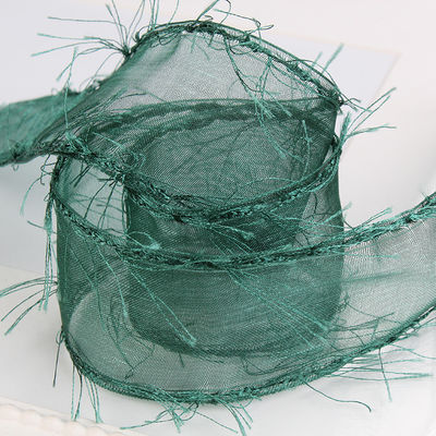 25mm-50mm Tassel Edge Polyester Organza Ribbon for Flower Chocolate Gift Packing and Garment Decoration