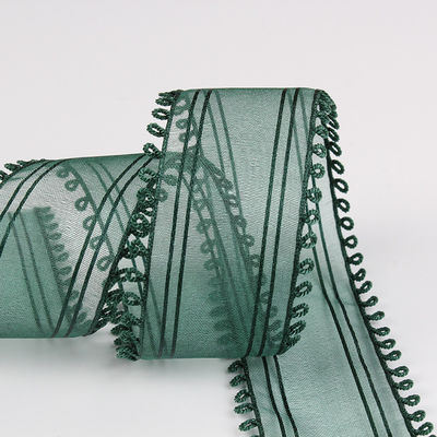 16mm-38mm Rolls Of Organza Ribbon Podwójny okrągły krawędź Czerwona przejrzysta wstążka