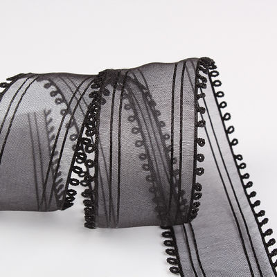 16mm-38mm Rolls Of Organza Ribbon Podwójny okrągły krawędź Czerwona przejrzysta wstążka