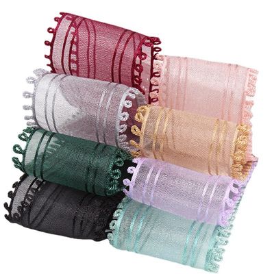 16mm-38mm Rolls Of Organza Ribbon Podwójny okrągły krawędź Czerwona przejrzysta wstążka