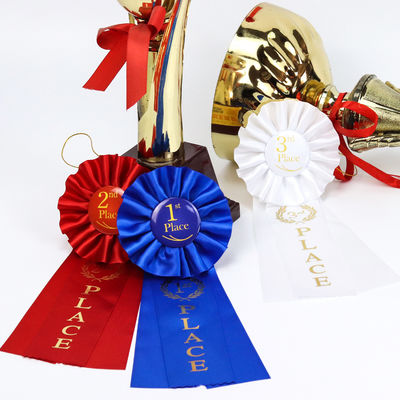 Biały Błękitny Pre Made Satyn Łuki Medal Satyn Łuki Do Rzemiosła