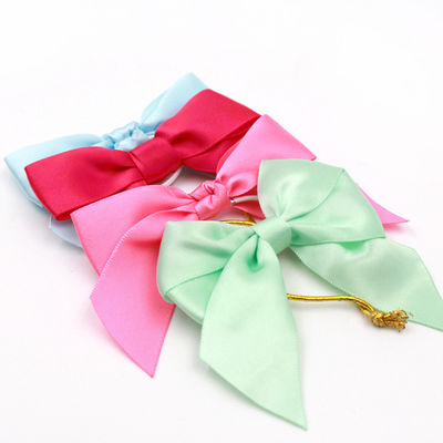 Polyester Satyn Pink Ribbon Bow ISO14001 Świąteczne wstążki