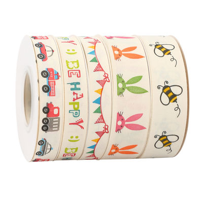 Karykaturna wstążka podarunkowa 1cm-2,5cm Animal Print Stążka biała