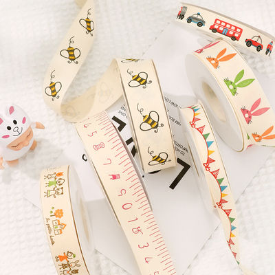 Karykaturna wstążka podarunkowa 1cm-2,5cm Animal Print Stążka biała