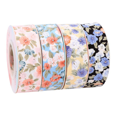 Kwitki kwiatowe Wydrukowana wstążka bawełniana 25mm Personalized Gift Ribbon