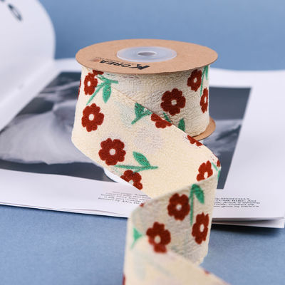OEM Blossom Flower Art Drukowana wstążka 40mm Niestandardowa wstążka z logo