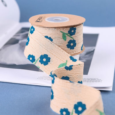 OEM Blossom Flower Art Drukowana wstążka 40mm Niestandardowa wstążka z logo