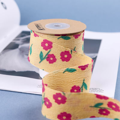OEM Blossom Flower Art Drukowana wstążka 40mm Niestandardowa wstążka z logo