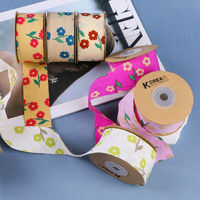 OEM Blossom Flower Art Drukowana wstążka 40mm Niestandardowa wstążka z logo