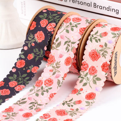 2.5cm-4cm Polyester wstążka podwójna twarz Weave Edge Packing Ribbon