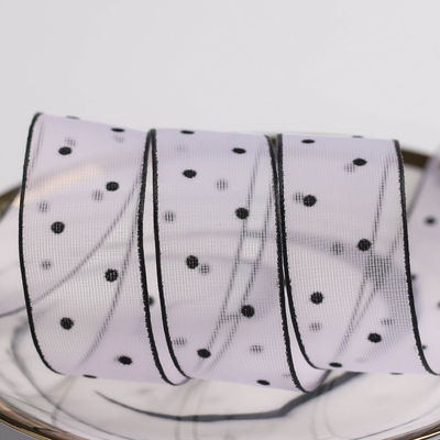 10mm-60mm Dot Velvet Wired Ribbon Embroidery podwójnie stronna belusowa wstążka