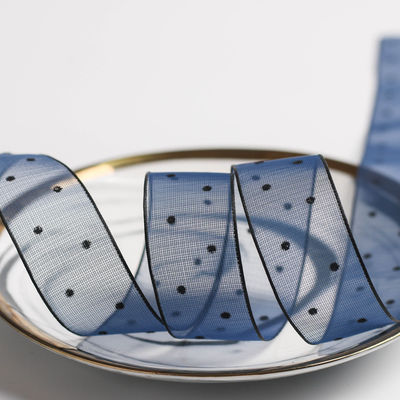 10mm-60mm Dot Velvet Wired Ribbon Embroidery podwójnie stronna belusowa wstążka