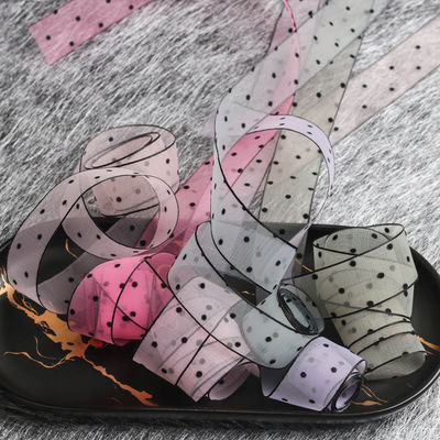 10mm-60mm Dot Velvet Wired Ribbon Embroidery podwójnie stronna belusowa wstążka