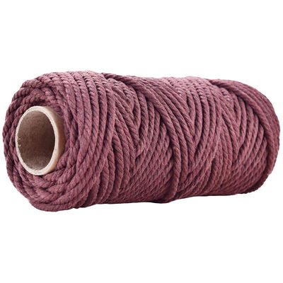 50 m Pyłowy Macrame Cord 5 mm ISO9001 Różowa bawełniana linia 3 pręty