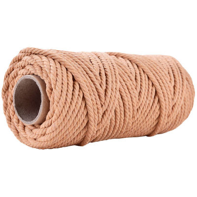 50 m Pyłowy Macrame Cord 5 mm ISO9001 Różowa bawełniana linia 3 pręty