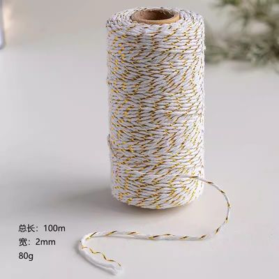 DIY 2 struny skręcony sznurek 550 funtów 2 mm bawełniany makram sznurek