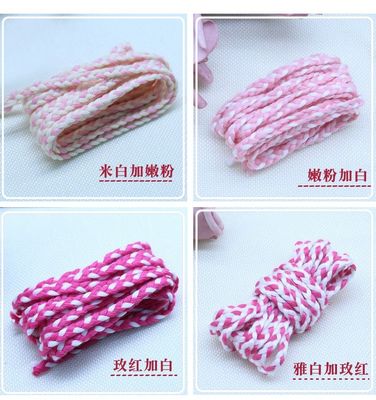 Odzież 3 struny Macrame Cord Orange White 5mm 3 struny Cotton Rope