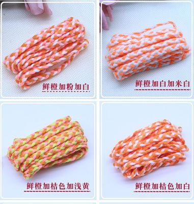 Odzież 3 struny Macrame Cord Orange White 5mm 3 struny Cotton Rope