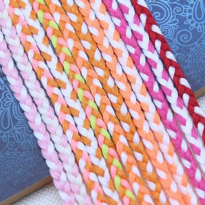Odzież 3 struny Macrame Cord Orange White 5mm 3 struny Cotton Rope