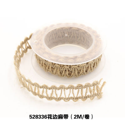 Dekoracja odzieży Jute Rope Ribbon Gift Packing Wired Burlap Ribbon