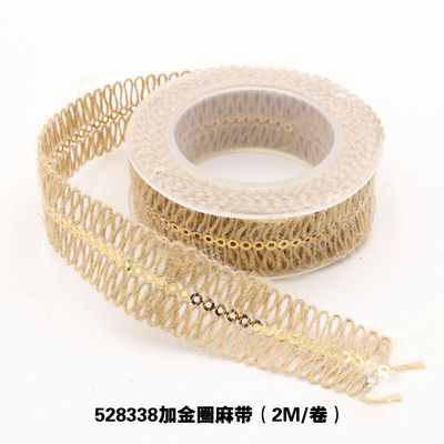 Dekoracja odzieży Jute Rope Ribbon Gift Packing Wired Burlap Ribbon