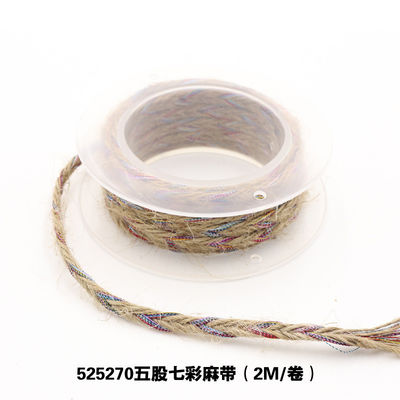 Dekoracja odzieży Jute Rope Ribbon Gift Packing Wired Burlap Ribbon