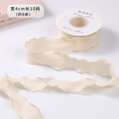 40mm Walentynki Kolorowa wstążka z juty Linen Wrinkle Edge Jute Lattice Ribbon