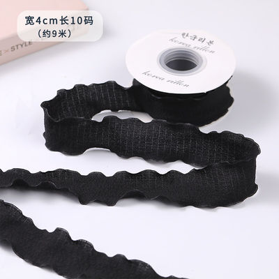 40mm Walentynki Kolorowa wstążka z juty Linen Wrinkle Edge Jute Lattice Ribbon