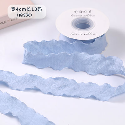 40mm Walentynki Kolorowa wstążka z juty Linen Wrinkle Edge Jute Lattice Ribbon