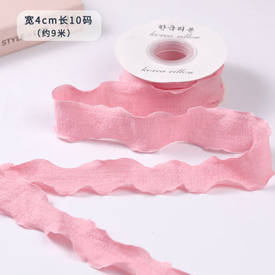 40mm Walentynki Kolorowa wstążka z juty Linen Wrinkle Edge Jute Lattice Ribbon