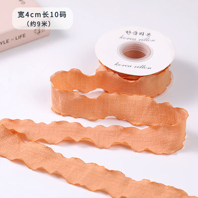 40mm Walentynki Kolorowa wstążka z juty Linen Wrinkle Edge Jute Lattice Ribbon
