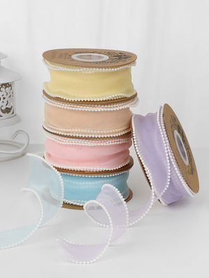 40 mm perłowy poliester organza wstążka do luksusowego opakowania prezentów