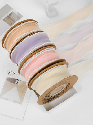 40 mm perłowy poliester organza wstążka do luksusowego opakowania prezentów