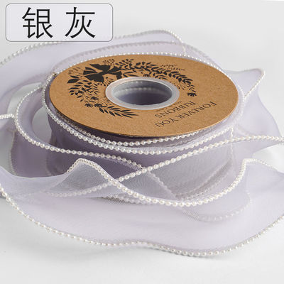 40 mm perłowy poliester organza wstążka do luksusowego opakowania prezentów