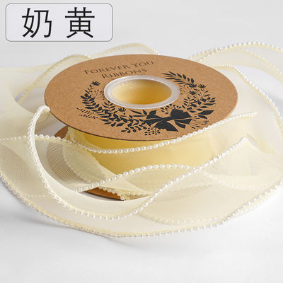 40 mm perłowy poliester organza wstążka do luksusowego opakowania prezentów