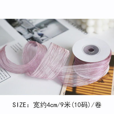 Poliester 38mm Organza Ribbon Eco Friendly Pale Pink Organza Ribbon
